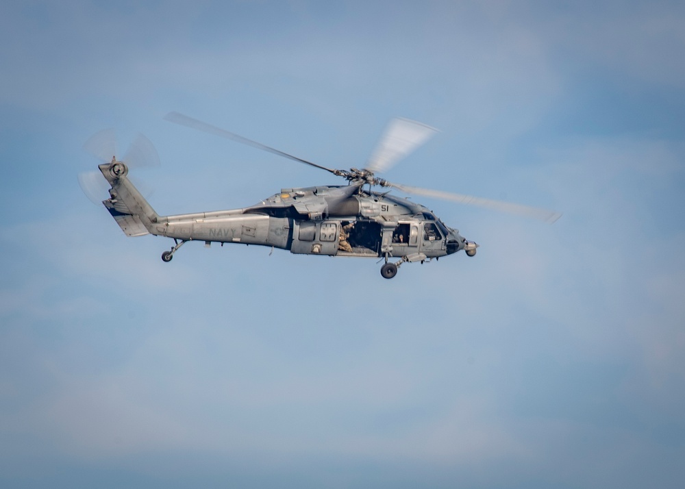 Retired NFL Tight-end, Rob Gronkowski, Jumps Out of a MH-60S of HSC-23