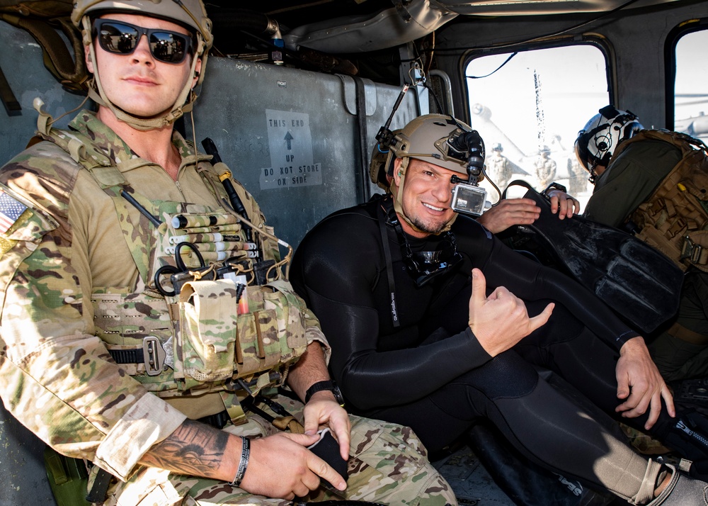 Retired NFL Tight-end, Rob Gronkowski, Jumps Out of a MH-60S of HSC-23