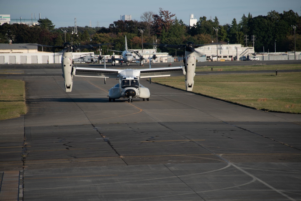 CMV-22B Osprey Lands at Naval Air Facility Atsugi