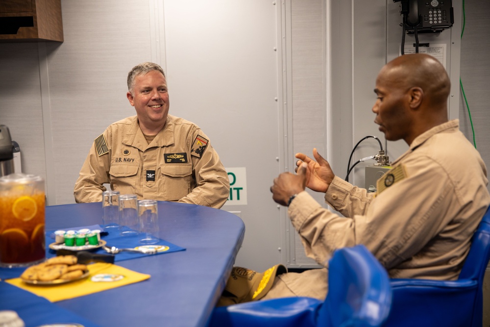 Carrier Strike Group 10 Commander visits USS Iwo Jima