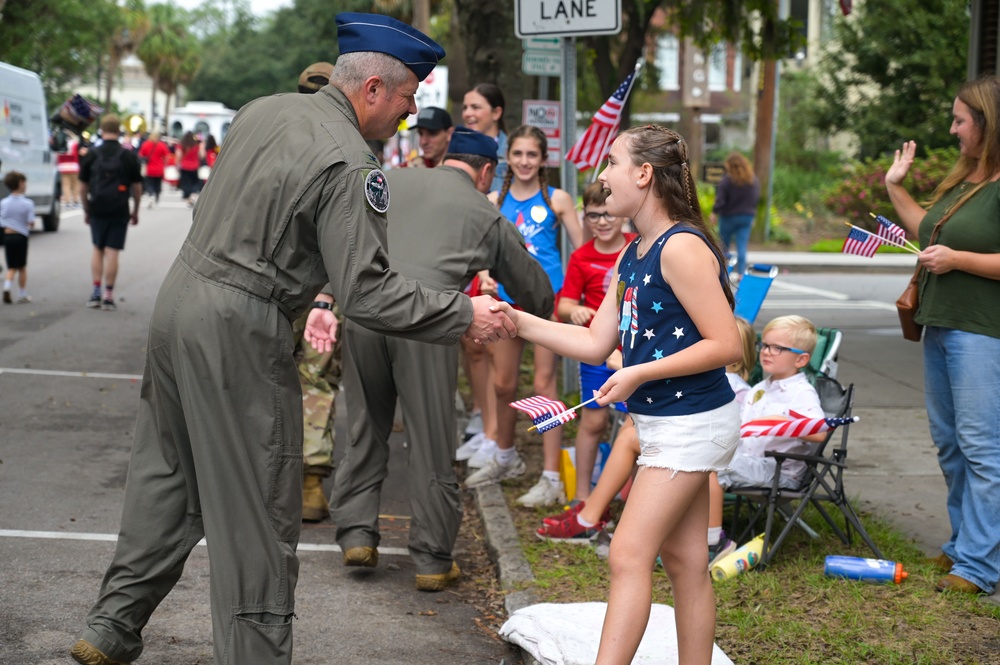 165th Airlift Wing marches in 2024 Savannah Veterans Day Parade