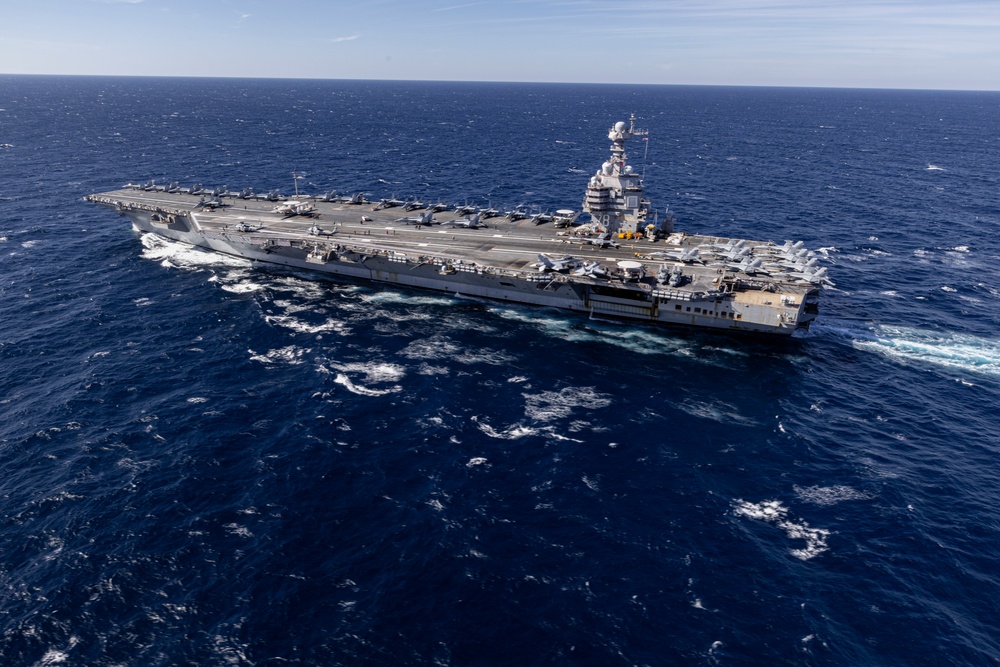 USS Gerald R. Ford (CVN 78) Conducts Group Sail