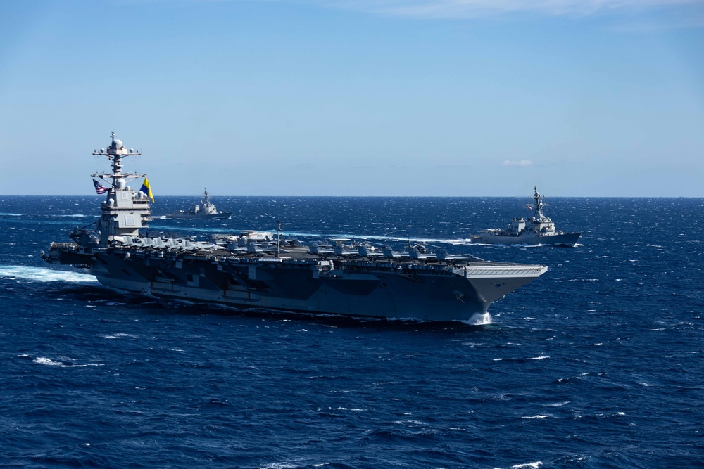 USS Gerald R. Ford (CVN 78) Conducts Group Sail