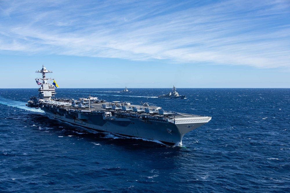 USS Gerald R. Ford (CVN 78) Conducts Group Sail