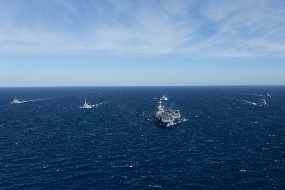 USS Gerald R. Ford (CVN 78) Conducts Group Sail