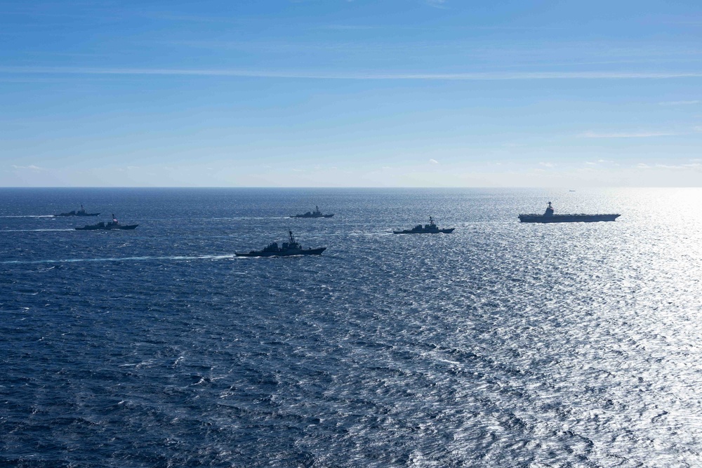 USS Gerald R. Ford (CVN 78) Conducts Group Sail