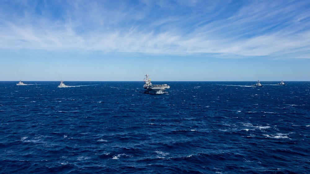 USS Gerald R. Ford (CVN 78) Conducts Group Sail