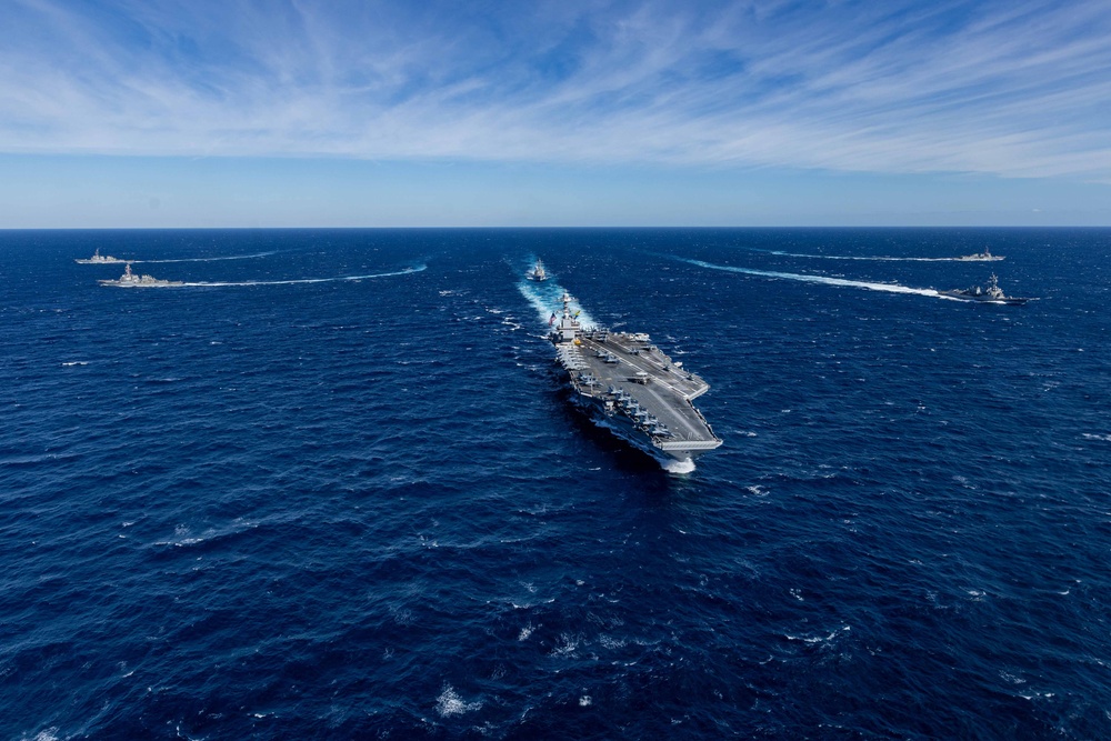 USS Gerald R. Ford (CVN 78) Conducts Group Sail