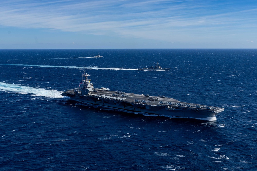 USS Gerald R. Ford (CVN 78) Conducts Group Sail