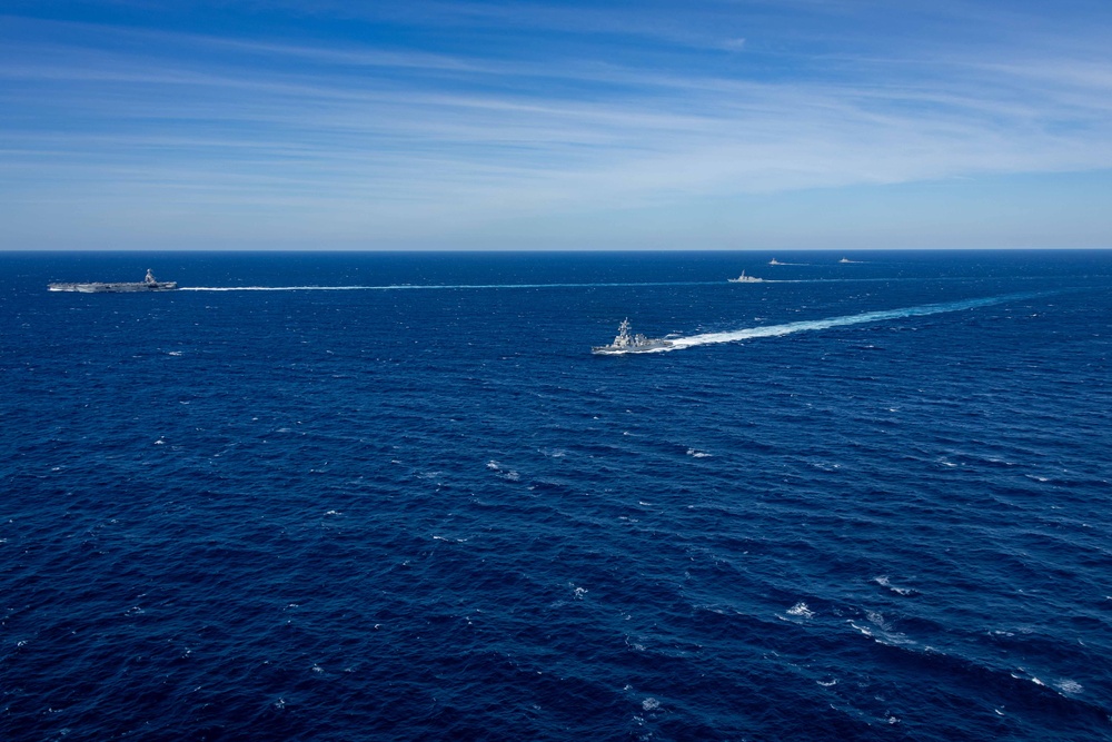 USS Gerald R. Ford (CVN 78) Conducts Group Sail