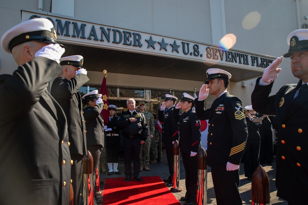 Japan Minister of Defense Visits U.S. 7th Fleet