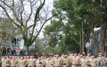 165th Airlift Wing marches in 2024 Savannah Veterans Day Parade