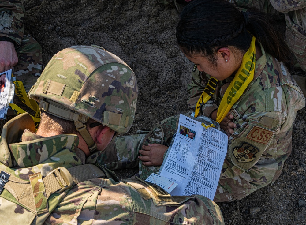 Airmen conduct emergency medical response exercise