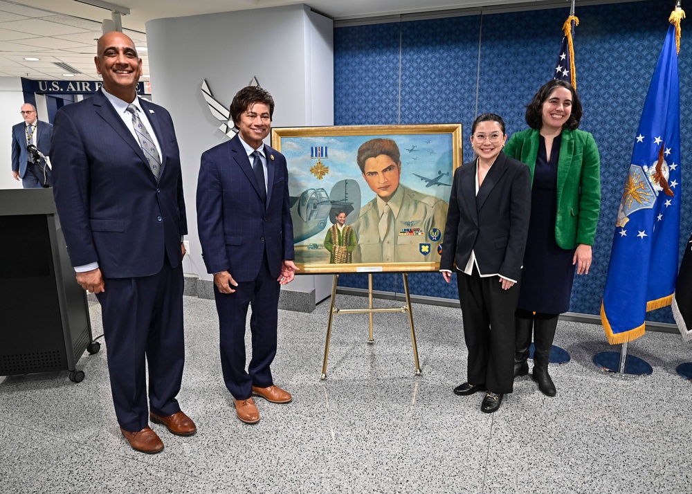 USecAF Dalton, Assist. SecAF Chaudhary DAF unveil Sabu Dastagir painting