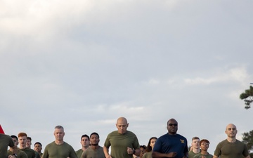 U.S. Marines with 2nd MAW complete final mile of the 249-mile birthday relay run