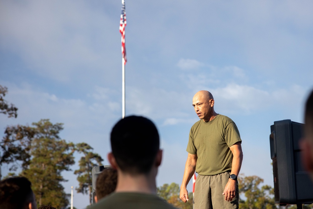 U.S. Marines with 2nd MAW complete final mile of the 249-mile birthday relay run