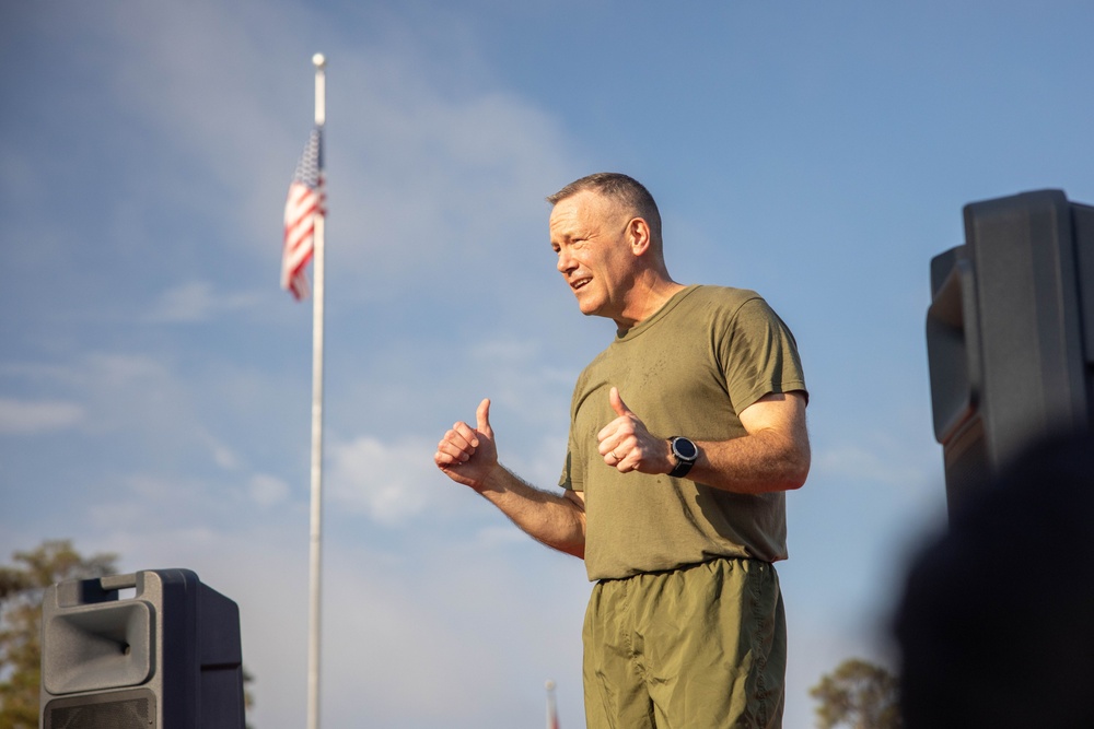 U.S. Marines with 2nd MAW complete final mile of the 249 mile birthday relay run