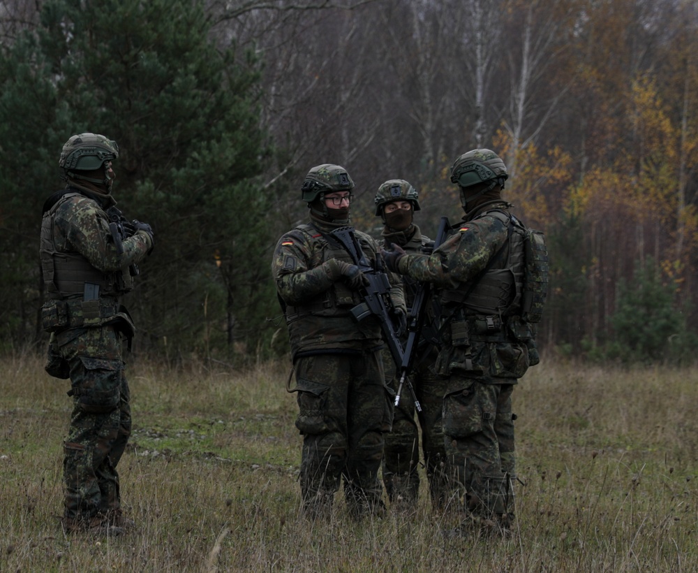 German Army soldiers conduct security operations for Dynamic Front 25