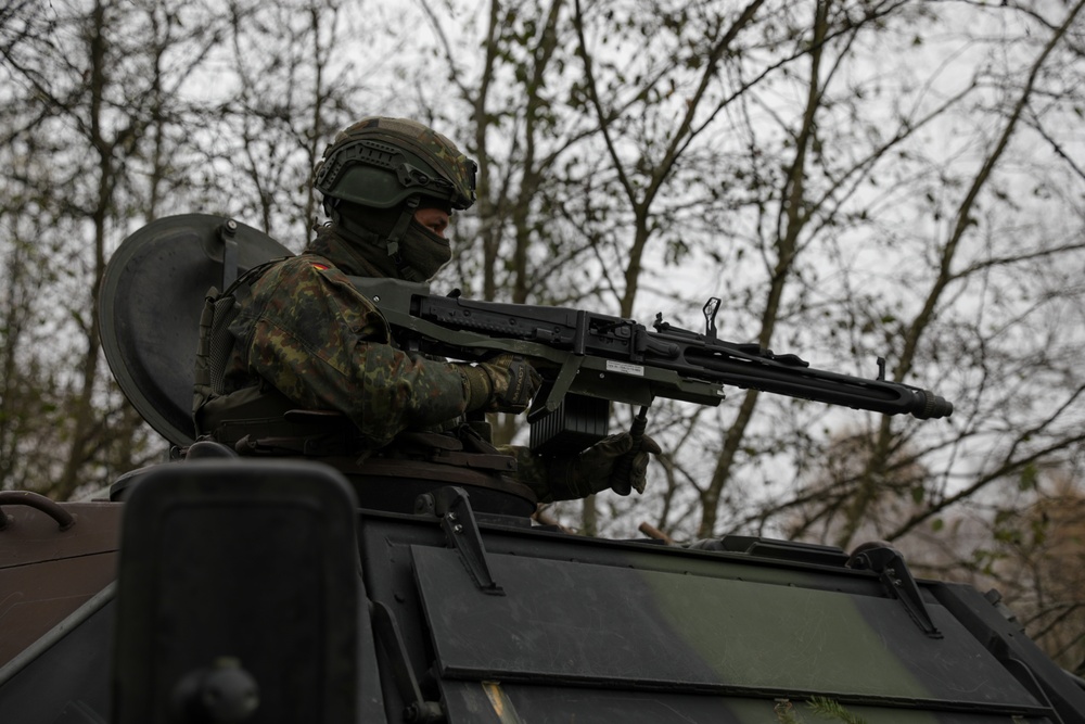 German Army soldiers conduct security operations for Dynamic Front 25