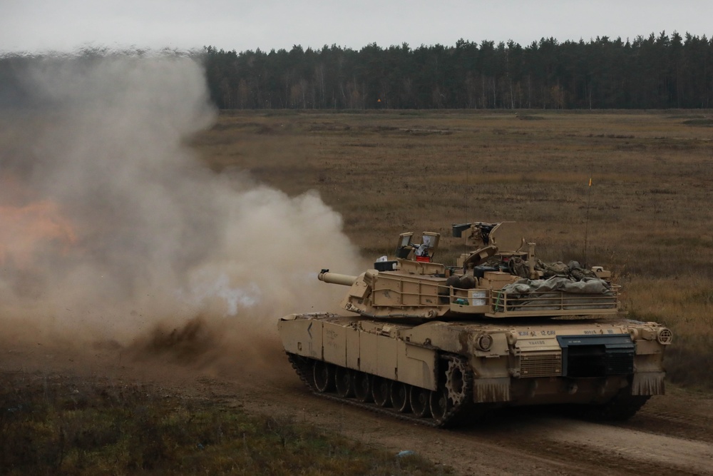 1CD Soldiers hone their skills during a Table Six live fire tank qualification