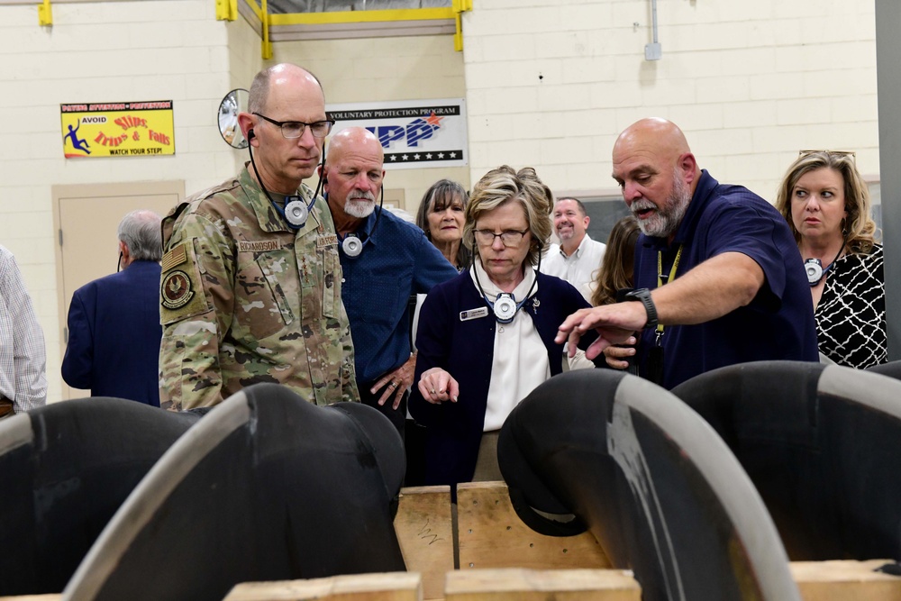 AFMC commander, civic leaders tour Robins to gain understanding of key missions