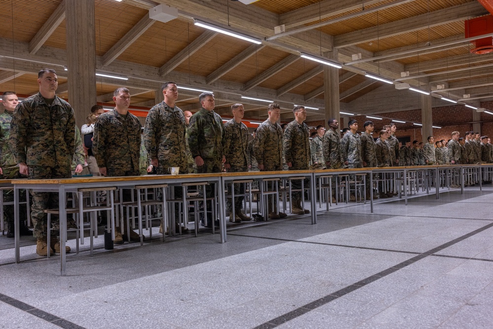 Marine Corps Cake Cutting Ceremony for the Marine Corps 249th Birthday in Finland