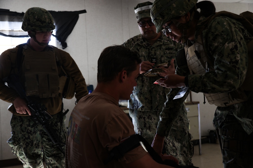 NMCB 4 Corpsman Conduct TCCC Training and MASCAS Drill