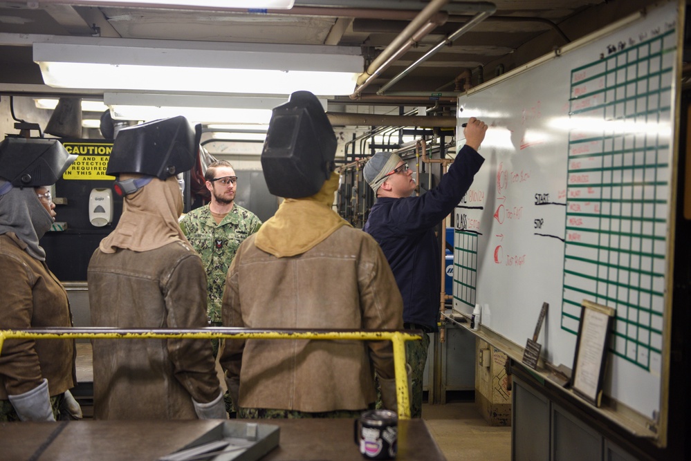 SWESC GL Accession-Level Sailors Practice Welding