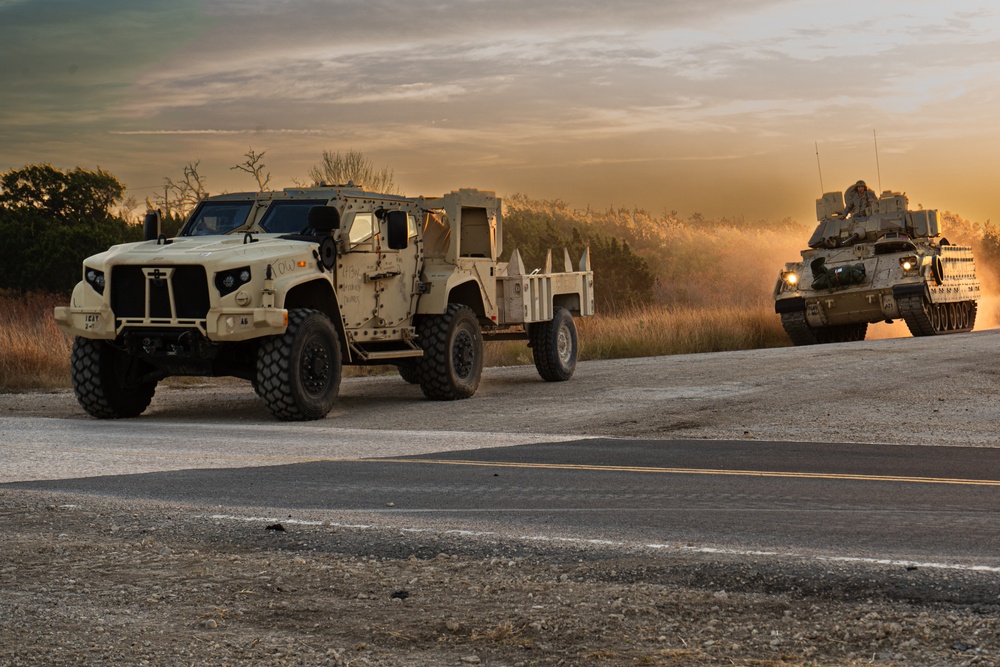 JLTV and Bradley Convoy