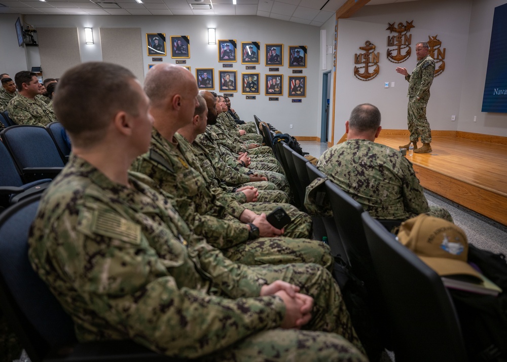 Rear Adm. Jeffrey “Caesar” Czerewko visits Naval Station Newport, R.I.