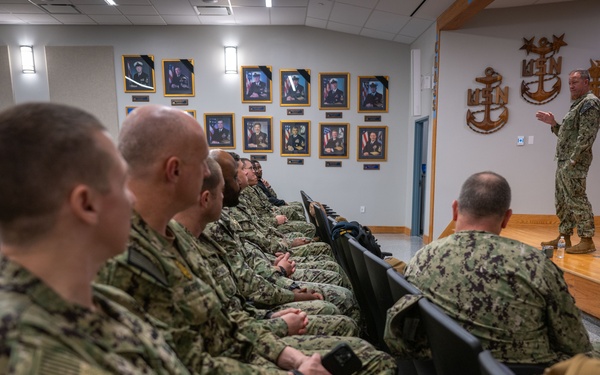 Rear Adm. Jeffrey “Caesar” Czerewko visits Naval Station Newport, R.I.