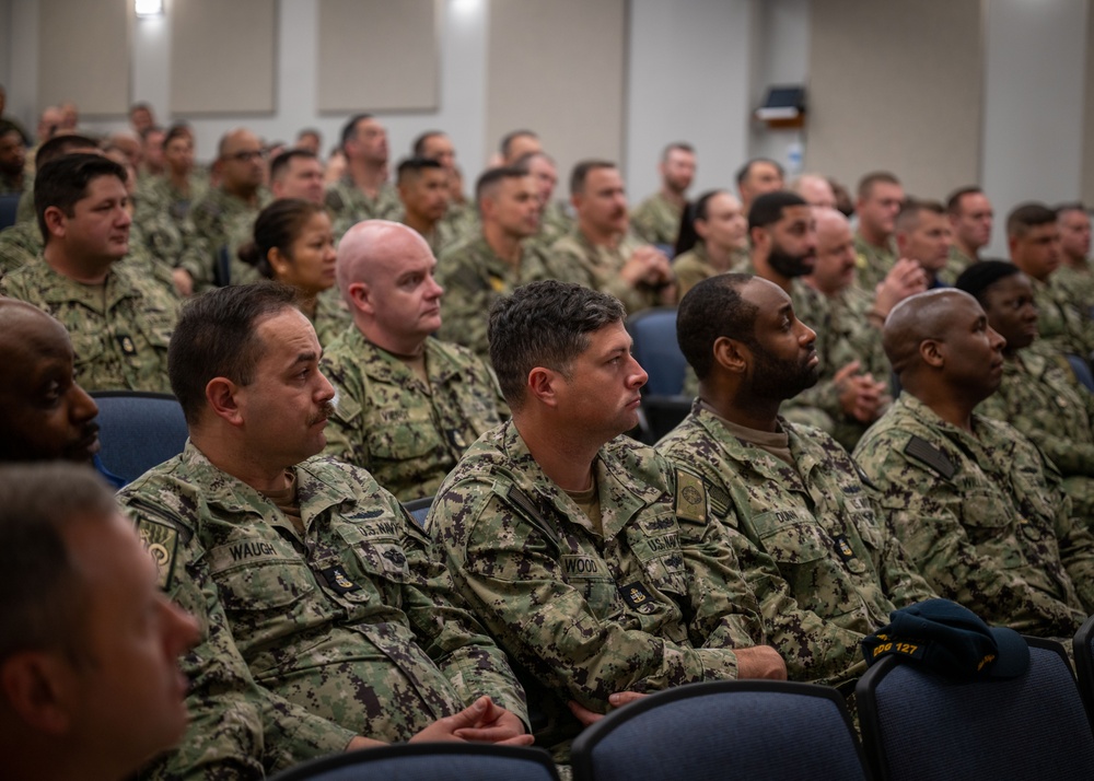 Rear Adm. Jeffrey “Caesar” Czerewko visits Naval Station Newport, R.I.