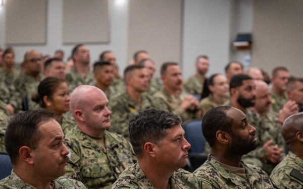 Rear Adm. Jeffrey “Caesar” Czerewko visits Naval Station Newport, R.I.