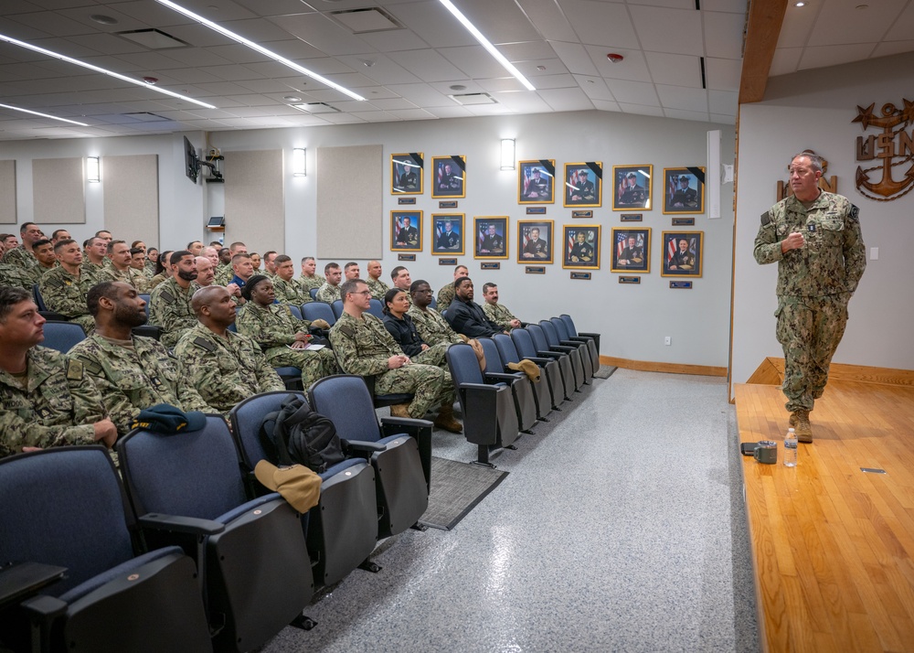 Rear Adm. Jeffrey “Caesar” Czerewko visits Naval Station Newport, R.I.