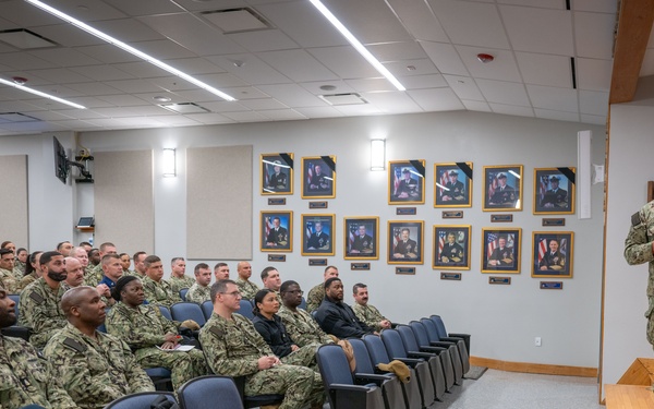 Rear Adm. Jeffrey “Caesar” Czerewko visits Naval Station Newport, R.I.
