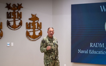 Rear Adm. Jeffrey “Caesar” Czerewko visits Naval Station Newport, R.I.