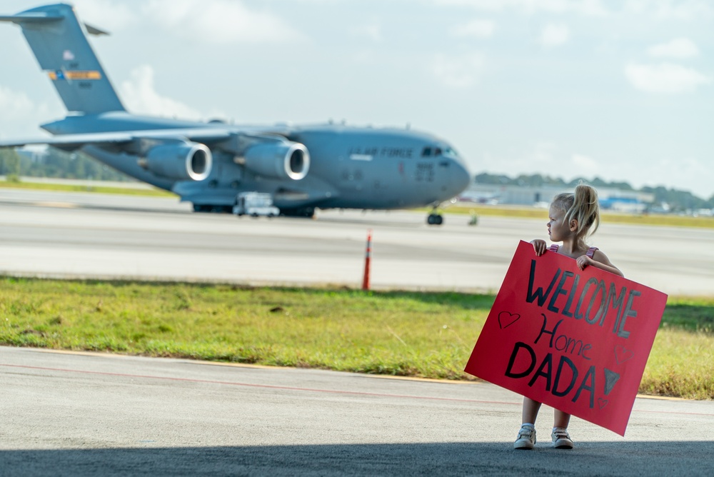 14th AS, 437th AMXS Airmen return home after supporting global mobility mission