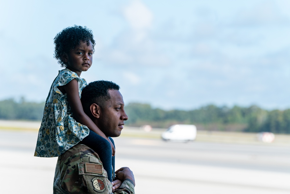 14th AS, 437th AMXS Airmen return home after supporting global mobility mission