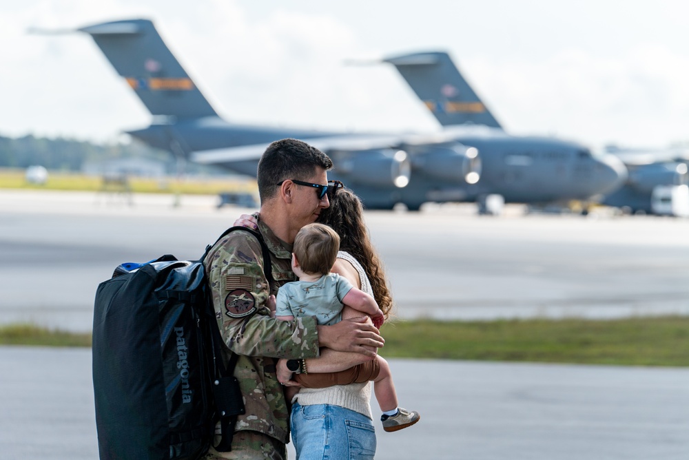 14th AS, 437th AMXS Airmen return home after supporting global mobility mission