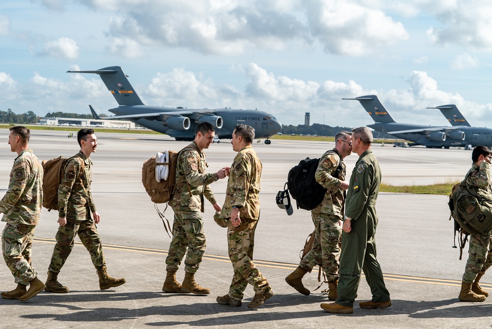 14th AS, 437th AMXS Airmen return home after supporting global mobility mission