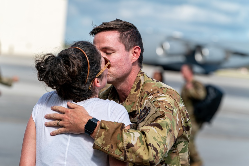 14th AS, 437th AMXS Airmen return home after supporting global mobility mission