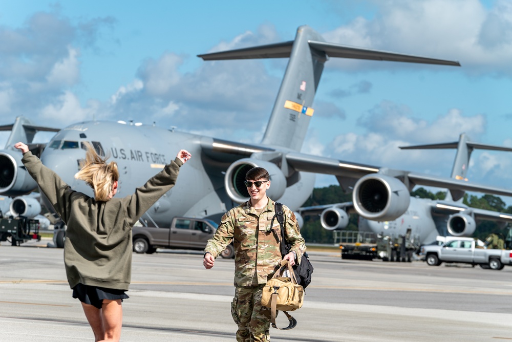 14th AS, 437th AMXS Airmen return home after supporting global mobility mission