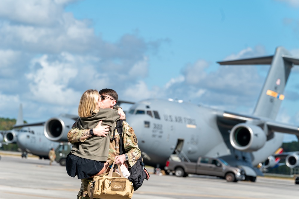 14th AS, 437th AMXS Airmen return home after supporting global mobility mission