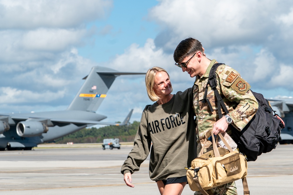 14th AS, 437th AMXS Airmen return home after supporting global mobility mission