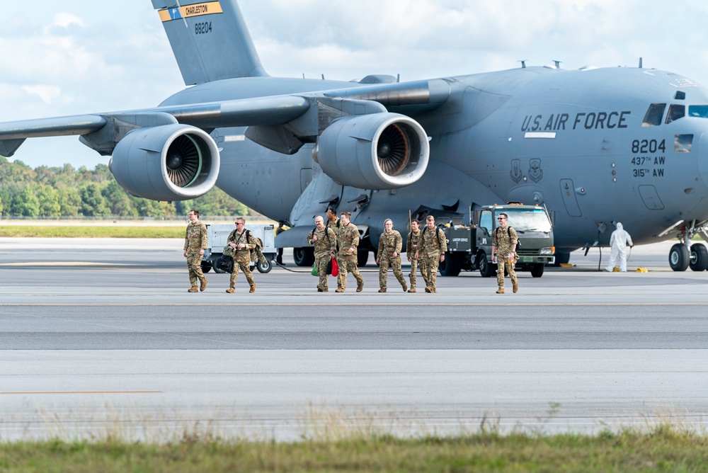 14th AS, 437th AMXS Airmen return home after supporting global mobility mission