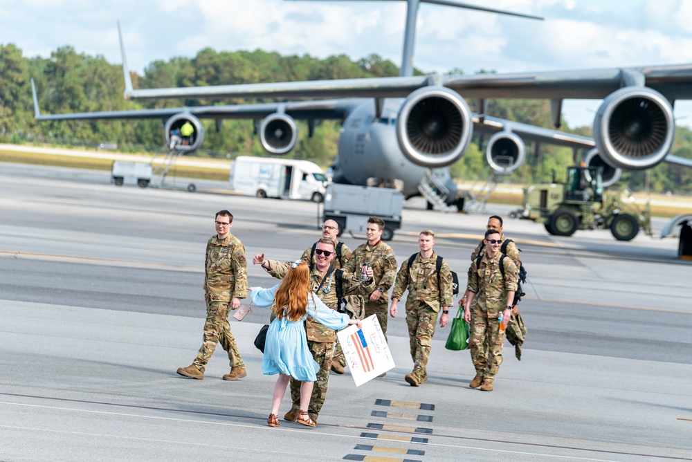 14th AS, 437th AMXS Airmen return home after supporting global mobility mission