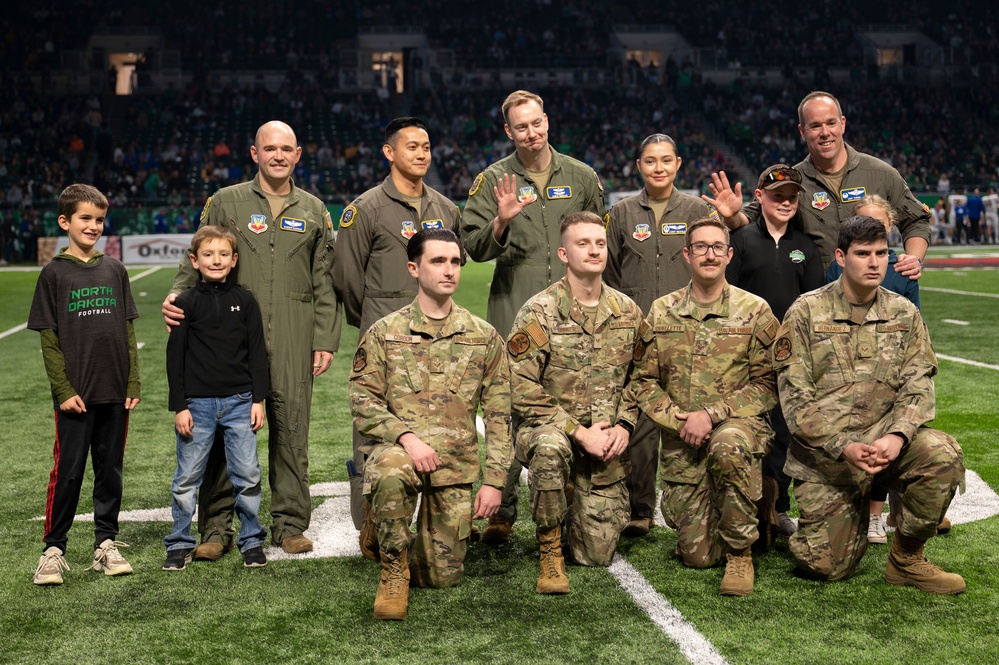 348th Reconnaissance Squadron and 319th Aircraft Maintenance Squadron honored during UND military appreciation day