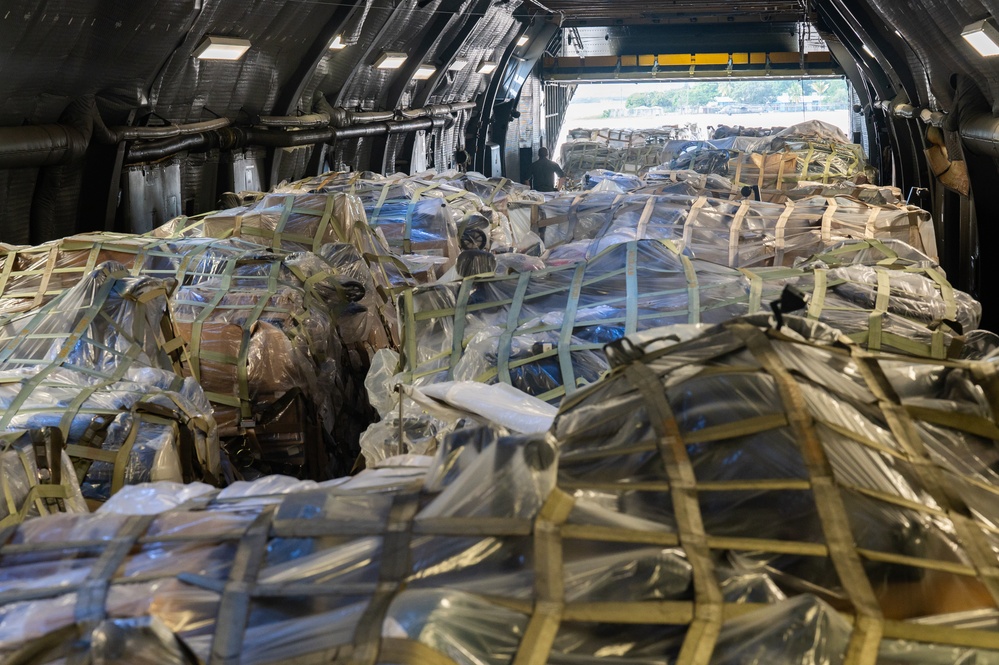 C-5M delivers medical supplies to Soto Cano Air Base