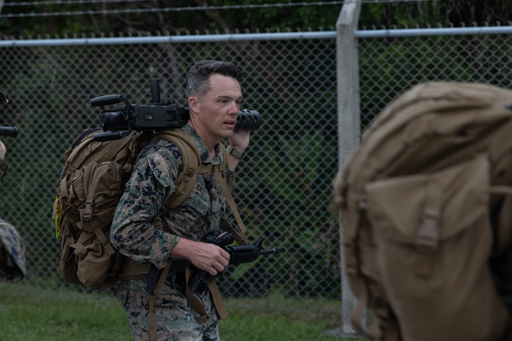 U.S. Marines with 3rd Maintenance Battalion conducts a battalion hike