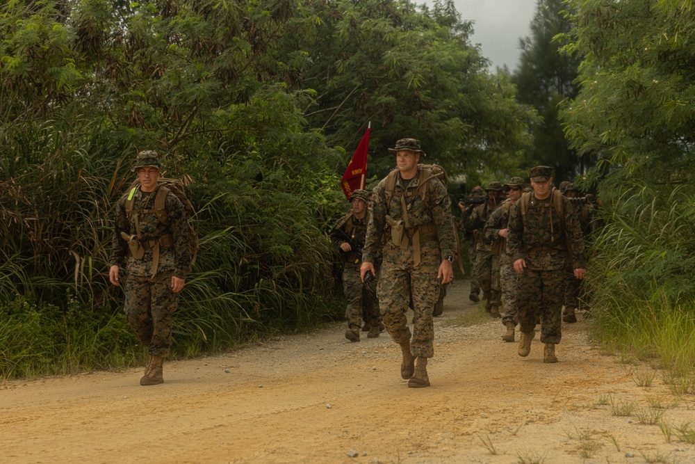 U.S. Marines with 3rd Maintenance Battalion conducts a battalion hike